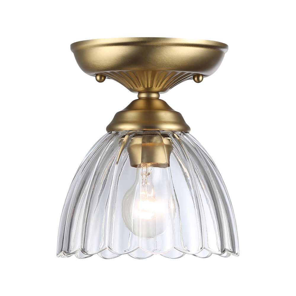 Golden Lighting Audra 1-light 7in Semi-Flush Mount in Brushed Champagne Brass